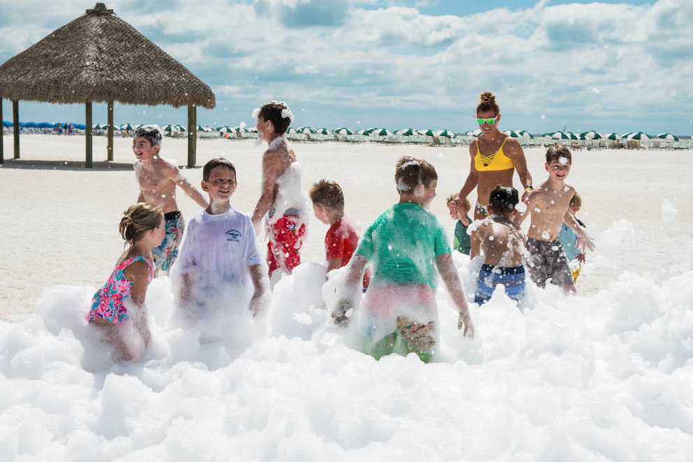 Crazy foam party at the beach in King Of Prussia, PA.